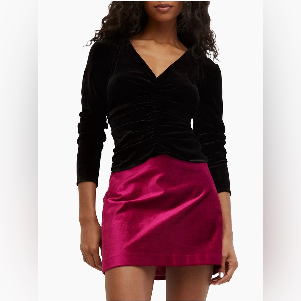 NWT Veronica Beard Pelona Velvet Ruched Top size 4